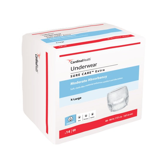 PK/14 - Cardinal Health, Underwear, Sure Care Extra, X-Large, 48"- 66" - Best Buy Medical Supplies