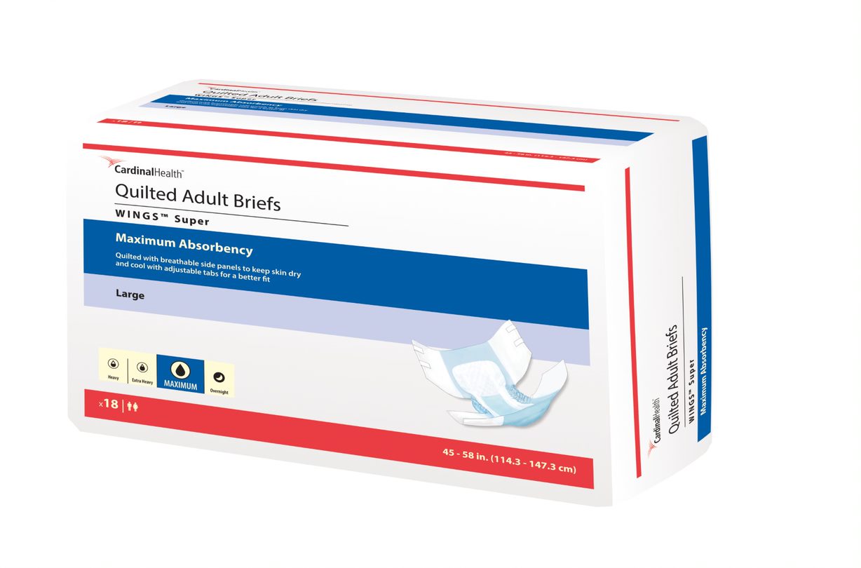 PK/18 - WINGS Super Quilted Brief with BreatheEasy Technology, Large, 45" - 58" - Best Buy Medical Supplies