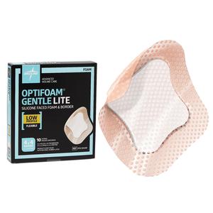 BX/10 - Optifoam Gentle Lite Foam Dressing with Border, 4" x 4"