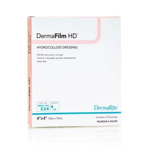 BX/5 - DermaFilm HD Hydrocolloid Dressing 4" x 4"
