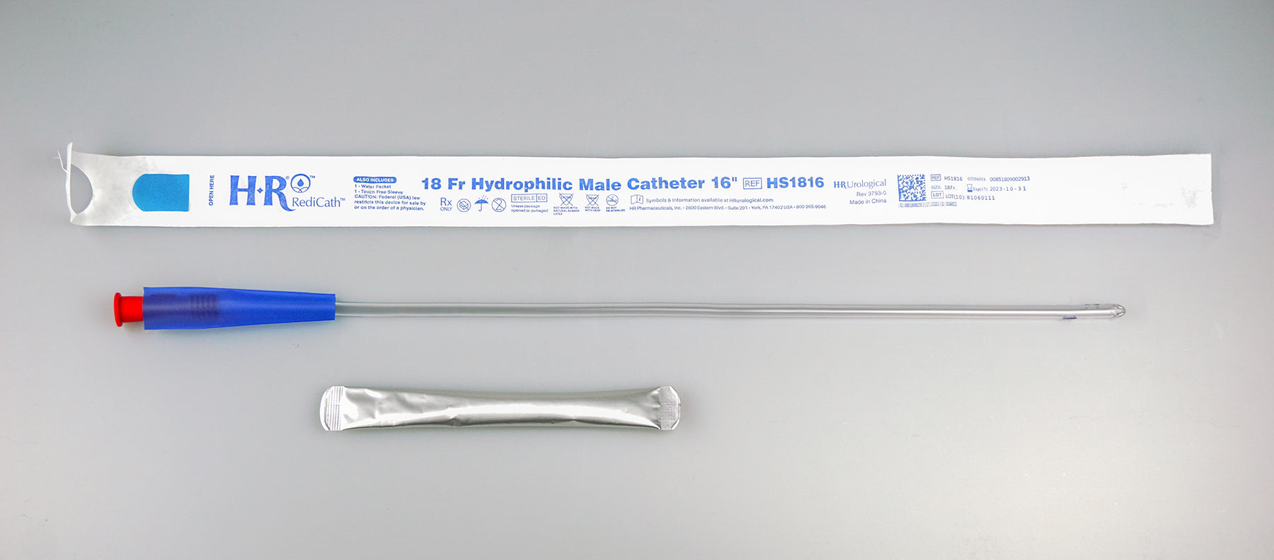 EA/1 - TruCath Hydrophilic Catheter with water bag and touch free sleeve, 18FR, 16"  - Best Buy Medical Supplies