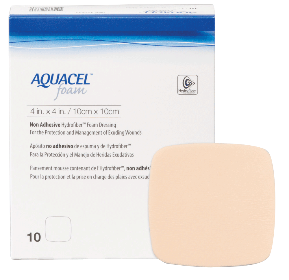 Convatec Aquacel 420633 - Each. Aquacel Foam Dressing 4 X Inch Without Border Waterproof Film Backing Nonadhesive Square Sterile Box/10 Convatec Aquacel 420633 - Each. Aquacel Foam Dressing 4 X Inch Without Border Waterproof Film Backing Nonadhesive Square Sterile Box/10