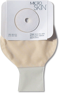 BX/10 - Cymed One-piece Drainable Pouch with Pre-cut MicroSkin® Adhesive Barrier and 3mm Thin MicroDerm™ Washer 1" Stoma Opening, 9" L, Medium, Clear, Odor-proof Film, Comfort Backing, Latex-free - Best Buy Medical Supplies