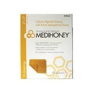 BX/10 - Derma Sciences Medihoney&reg; Calcium Alginate Dressing With Manuka or Leptospermum Honey, Occlusive 4" x 5" - Best Buy Medical Supplies