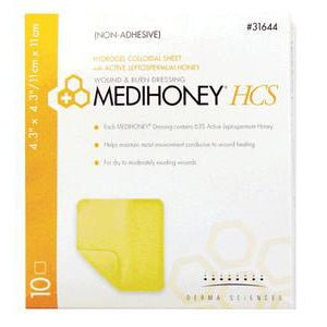 BX/10 - Derma Sciences Medihoney&reg; Non Adhesive HCS Sheet, 2.4 x 2.4 - Best Buy Medical Supplies