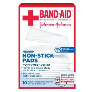 BX/10 - Johnson & Johnson Band-Aid® First Aid Non-Stick Pad, Medium (2" x 3") - Best Buy Medical Supplies