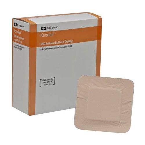 BX/10 - Kendall AMD Antimicrobial Polyurethane Foam Dressing 4" x 4" - Best Buy Medical Supplies