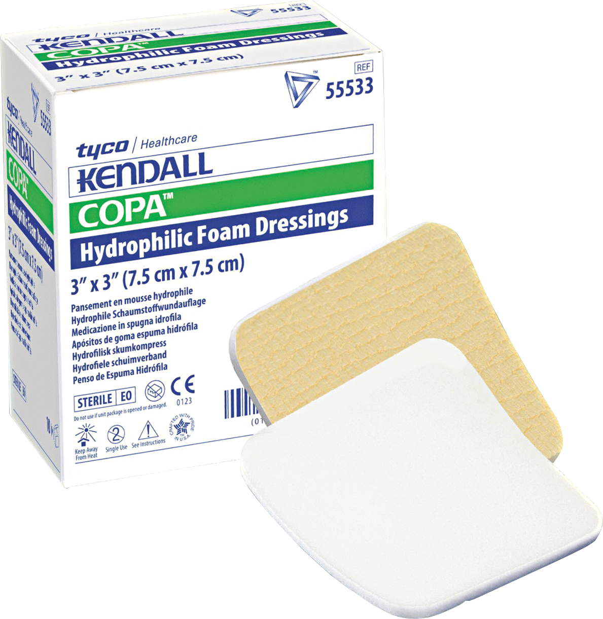 BX/10 Kendall Copa™ Plus UltraSoft Foam Dressing, 3" x 3" Best Buy