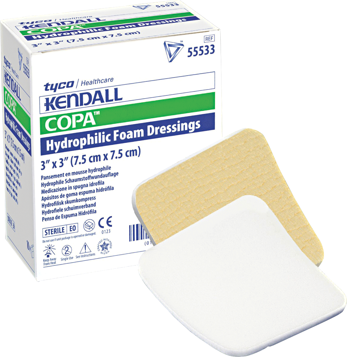 BX/10 - Kendall Copa&trade; Plus Ultra-Soft Foam Dressing, 3" x 3" - Best Buy Medical Supplies