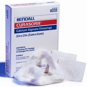 BX/10 - Kendall Curasorb™ Calcium Alginate Dressing, Sterile, Minimal Shrinkage, High Calcium Level, 2" x 2" - Best Buy Medical Supplies