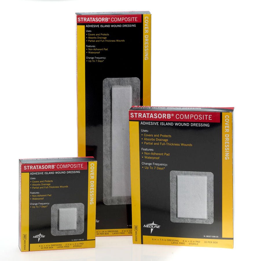 BX/10 - Medline Stratasorb® Composite Island Dressing, 4" x 14" - Best Buy Medical Supplies
