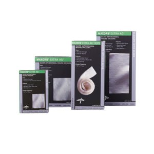 BX/10 - Medline&reg; Maxorb&reg; Extra Ag Silver Alginate Sheet Dressing 2" L x 2" W Square Shape Highly Absorbent, Latex-free - Best Buy Medical Supplies