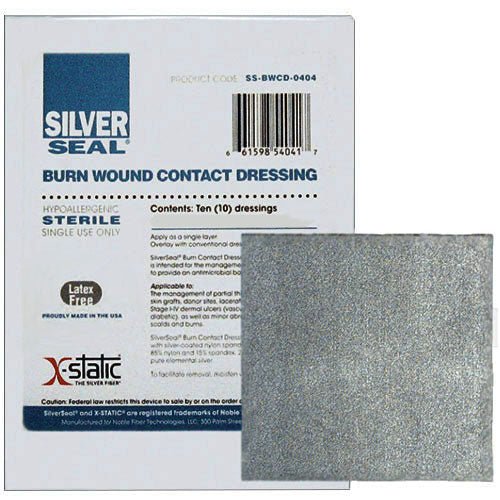 BX/10 - Noble Fiber SilverSeal® Antimicrobial Burn Contact Dressing, 4-1/4" x 4-1/4", Non-Adherent, Flexible - Best Buy Medical Supplies