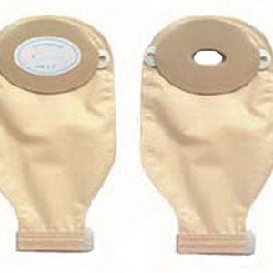 BX/10 - Nu-Hope Laboratories Nu-Flex™ One-piece Pre-cut Deep Convex Adult Drainable Pouch with Closure Clamp 1-1/8" x 2" Inside Cutting Area Oval, 3-1/4" x 4-5/8" OD, 11" L x 5-3/4" W , 1/2" Starter Hole, 24Oz, Adhesive Foam Pad - Best Buy Medical Supplies