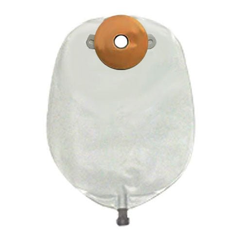 BX/10 - Nu-Hope MidSize Urinary Pouch, 7/8" Stoma, Standard, Post-Operative, Pre-Cut, Deep Convex, Round, Flutter Valve, Adult, 20 oz - Best Buy Medical Supplies