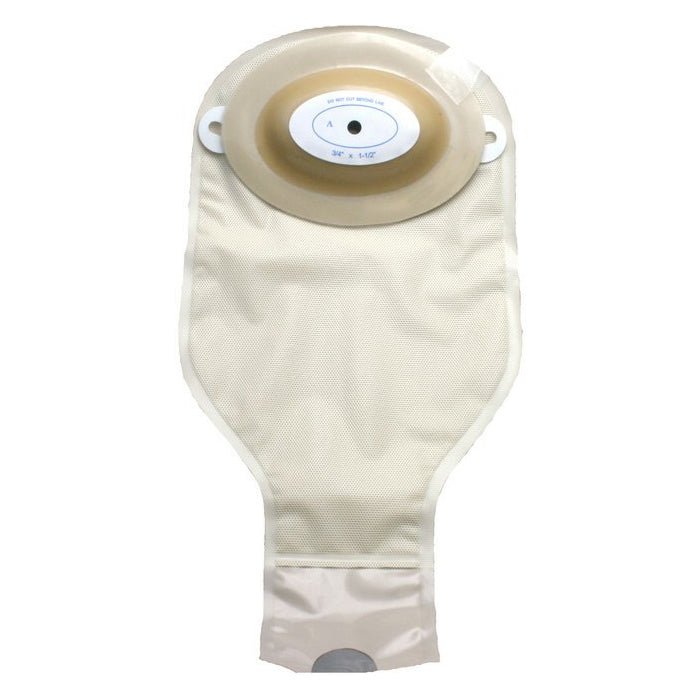 BX/10 - Nu-Hope Nu-Flex™ Drainable Pouch, One-Piece, 1-1/2" x 1-3/4" Stoma, 1" Starter Hole, Trim-To-Fit, Roll-Up, Adult, Opaque, 24 oz - Best Buy Medical Supplies