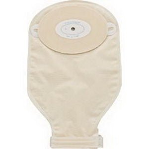 BX/10 - Nu-Hope One-Piece Post-Op Trim-to-Fit Convex Adult Drainable Pouch with Closure Clamp 3/4" x 1-1/2" Inside Cutting Area Oval, 3-1/4" x 4-5/8" OD, 11" L x 5-3/4" W, Clear, 1/2" Starter Hole, 24 oz, Adhesive Foam Pad - Best Buy Medical Supplies