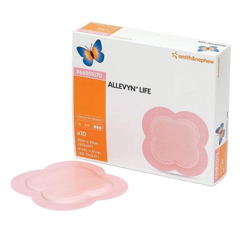 BX/10 - Smith & Nephew ALLEVYN Life Foam Dressing Sterile 8-1/4" x 8-1/4", 6" x 6" Pad Size - Best Buy Medical Supplies