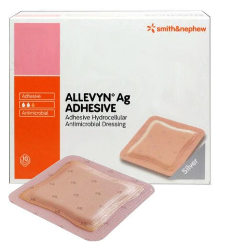 BX/10 - Smith & Nephew Allevyn™ AG Non-Adhesive Absorbent Silver Barrier Hydrocellular Dressing with Foam Core, 8" x 8" - Best Buy Medical Supplies