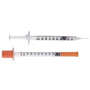 BX/100 - BD U-100 Insulin Syringe with Needle, 28G x 1/2