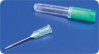 BX/100 - Monoject™ Rigid Pack Regular Bevel Hypodermic Needle with Polypropylene Hub 18G x 1" L, Green, with Epoxy Insert, Tri-Beveled - Best Buy Medical Supplies