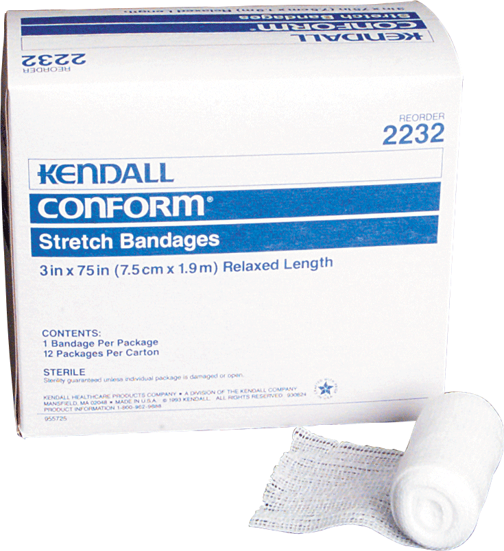 BX/12 - Kendall Conform™ Bandage, Sterile, Soft Pouch, Low Lint, High Absorbency, Moderate Stretch, 6" x 75" - Best Buy Medical Supplies