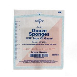 BX/25 - Medline Industries Woven Sterile Gauze Sponge 4" x 4", White - Best Buy Medical Supplies