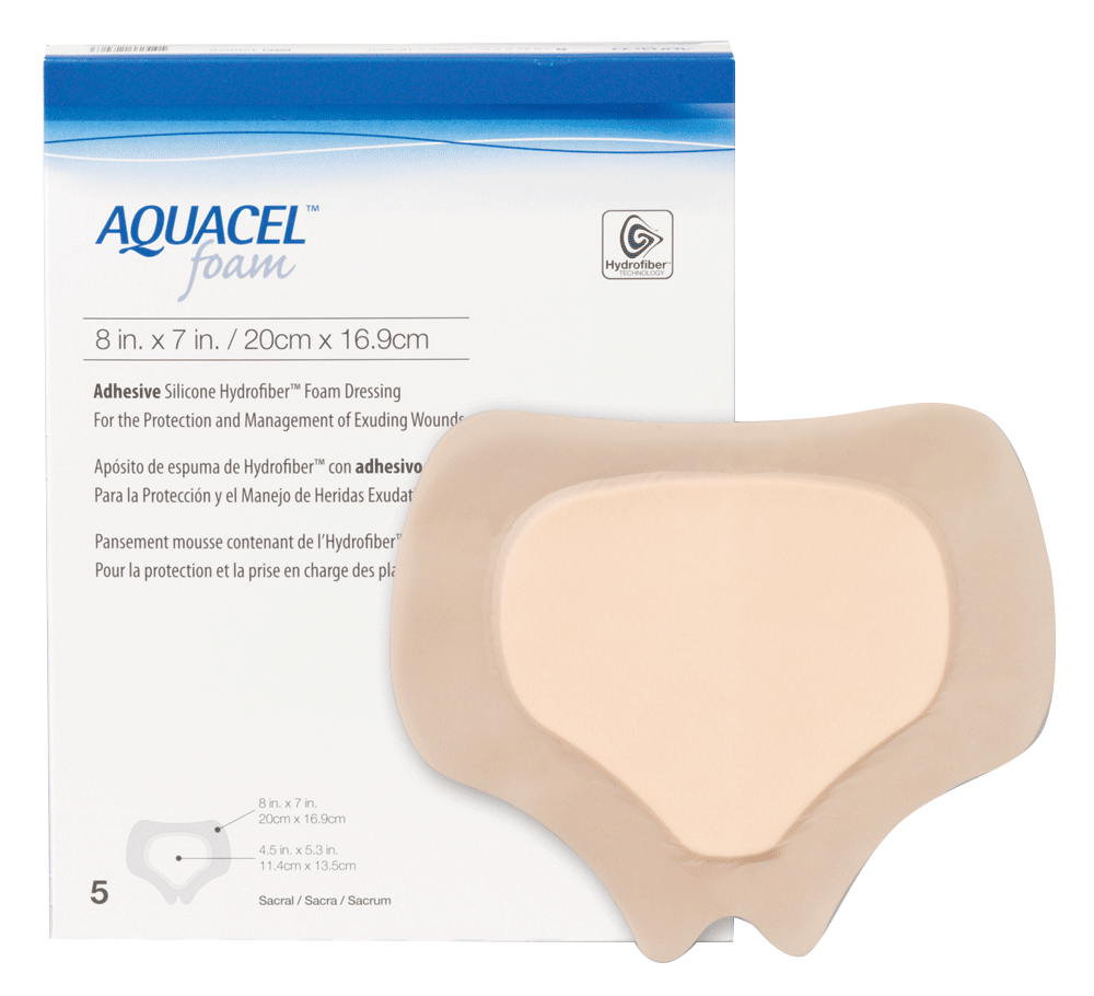 BX/5 - ConvaTec AQUACEL® Gelling Adhesive Foam Dressing 8" x 7" Sacral - Best Buy Medical Supplies