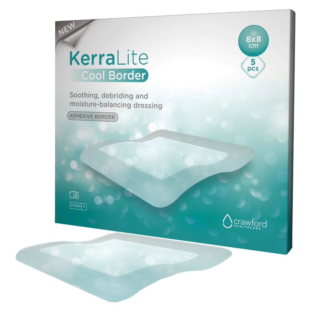 BX/5 - Crawford KerraLite Cool® Hydrogel Moisture Balancing Dressing, Adhesive Border, 3" x 3" - Best Buy Medical Supplies