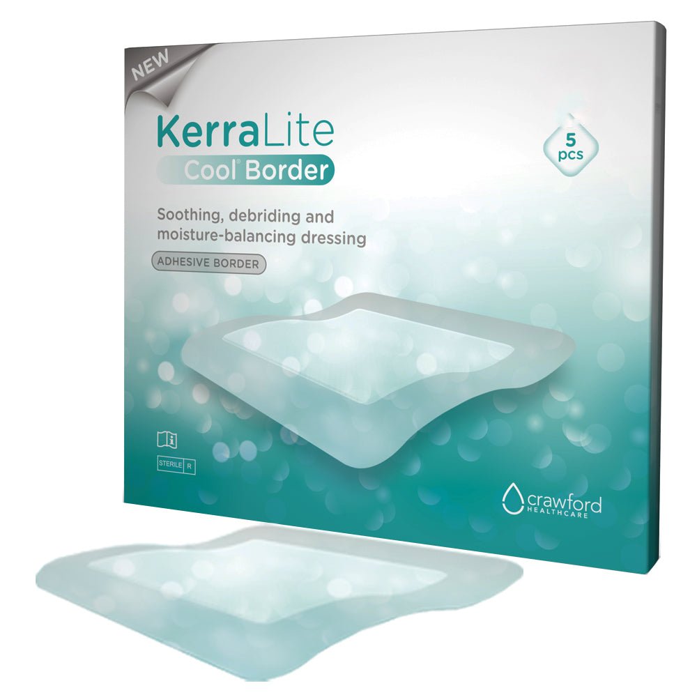 BX/5 - Crawford KerraLite Cool® Hydrogel Moisture Balancing Dressing, Adhesive Border, 6" x 6" - Best Buy Medical Supplies