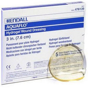 BX/5 - Kendall Dermacea™ Aquaflo™ Hydrogel Wound Dressing, Translucent, Sterile, 4-3/4" Diameter Disk - Best Buy Medical Supplies