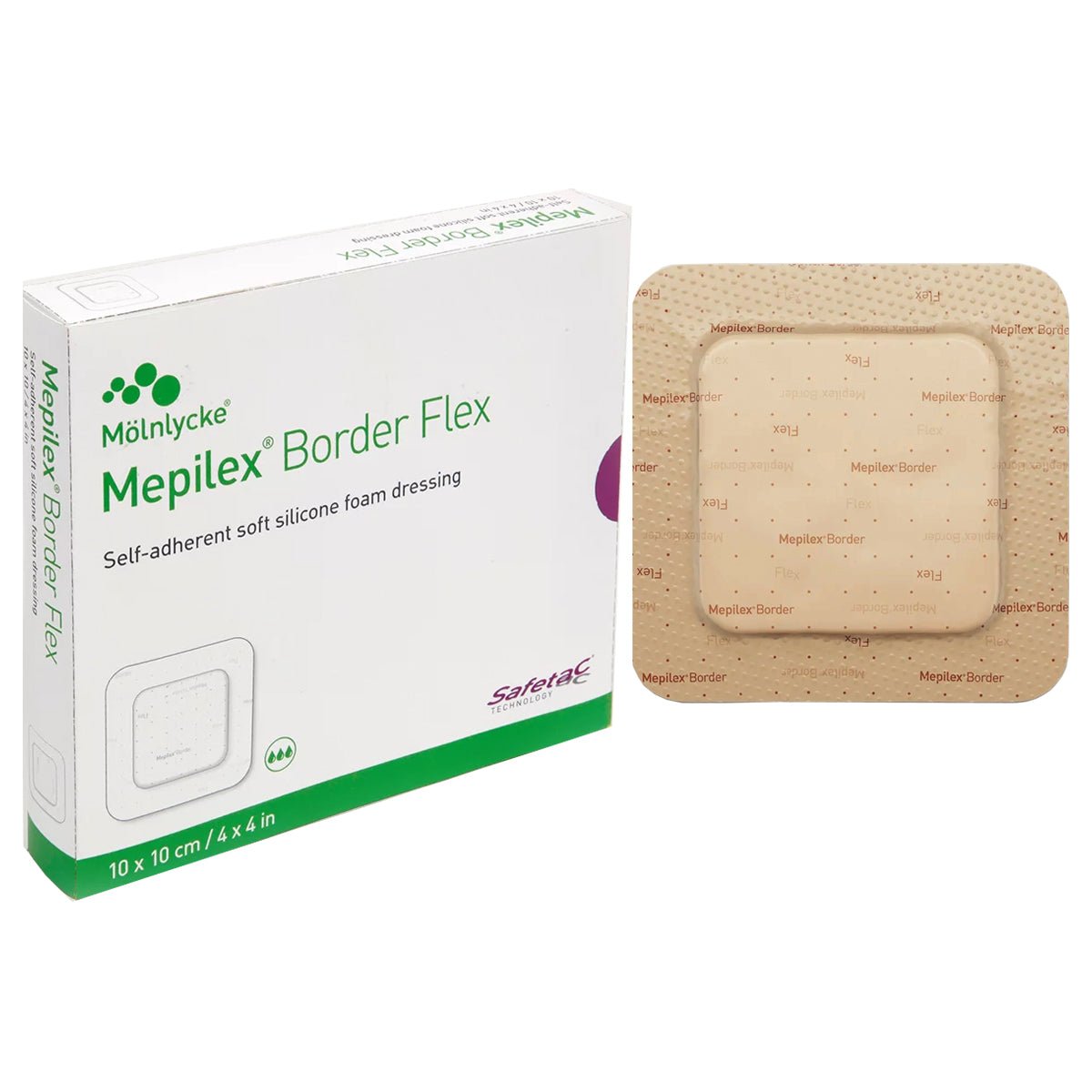 BX/5 - Mepilex Border Flexible Self-Adherent Absorbent Bordered Foam Dressing, 4" x 4", Replaces SC295300 - Best Buy Medical Supplies