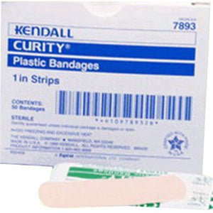 BX/50 - Curity™ Sheer Adhesive Bandage 1" x 3" with 3/4" x 7/8" Pad, Thin Plastic, Bio-Compatible - Best Buy Medical Supplies