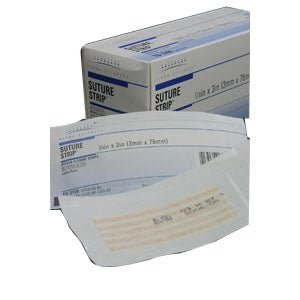 BX/50 - Derma Sciences Suture Strip® Flexible Wound Closure Strips, Latex-free, Adhesive 1/4" x 3" - Best Buy Medical Supplies