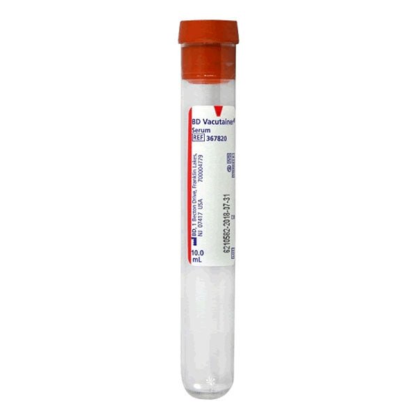 CA/1000 - BD Vacutainer® Plus Serum Tube, 100mm, 16mm OD, 10mL Draw Volume - Best Buy Medical Supplies