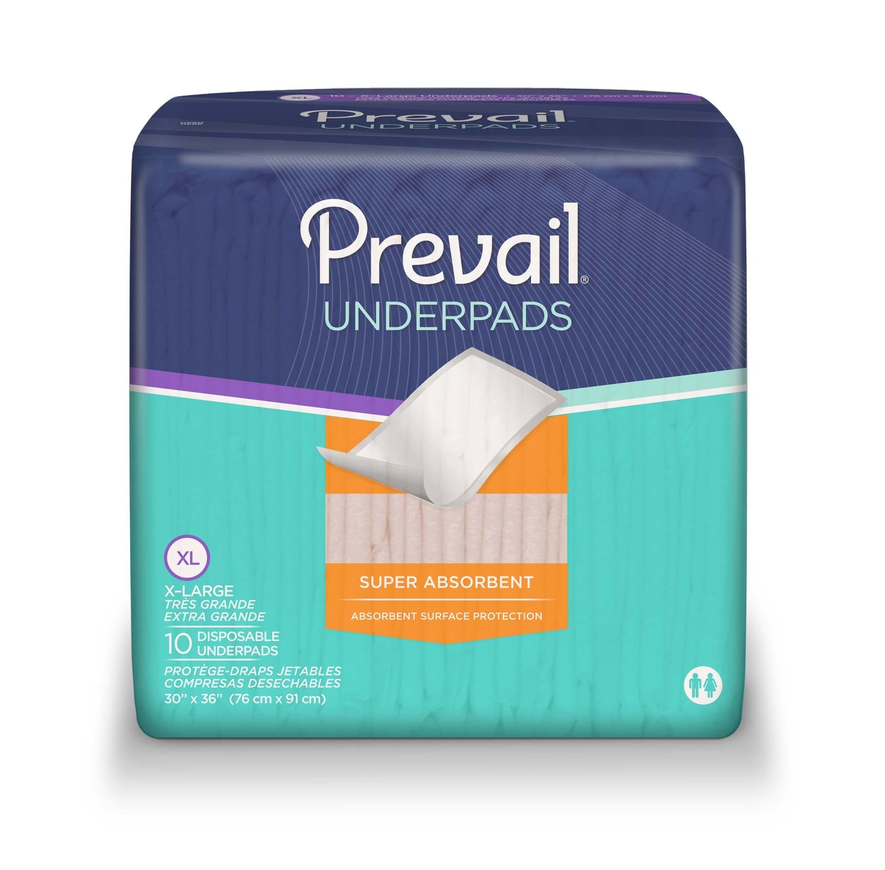 CA/40 - Prevail® Disposable Underpads, Peach, XL, 30