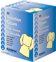 CA/50 - Dynarex Isolation Gown with Ties, Yellow, Fullback, Latex-free, Economical, Comfortable and Reliable, Fluid Resistant - Best Buy Medical Supplies
