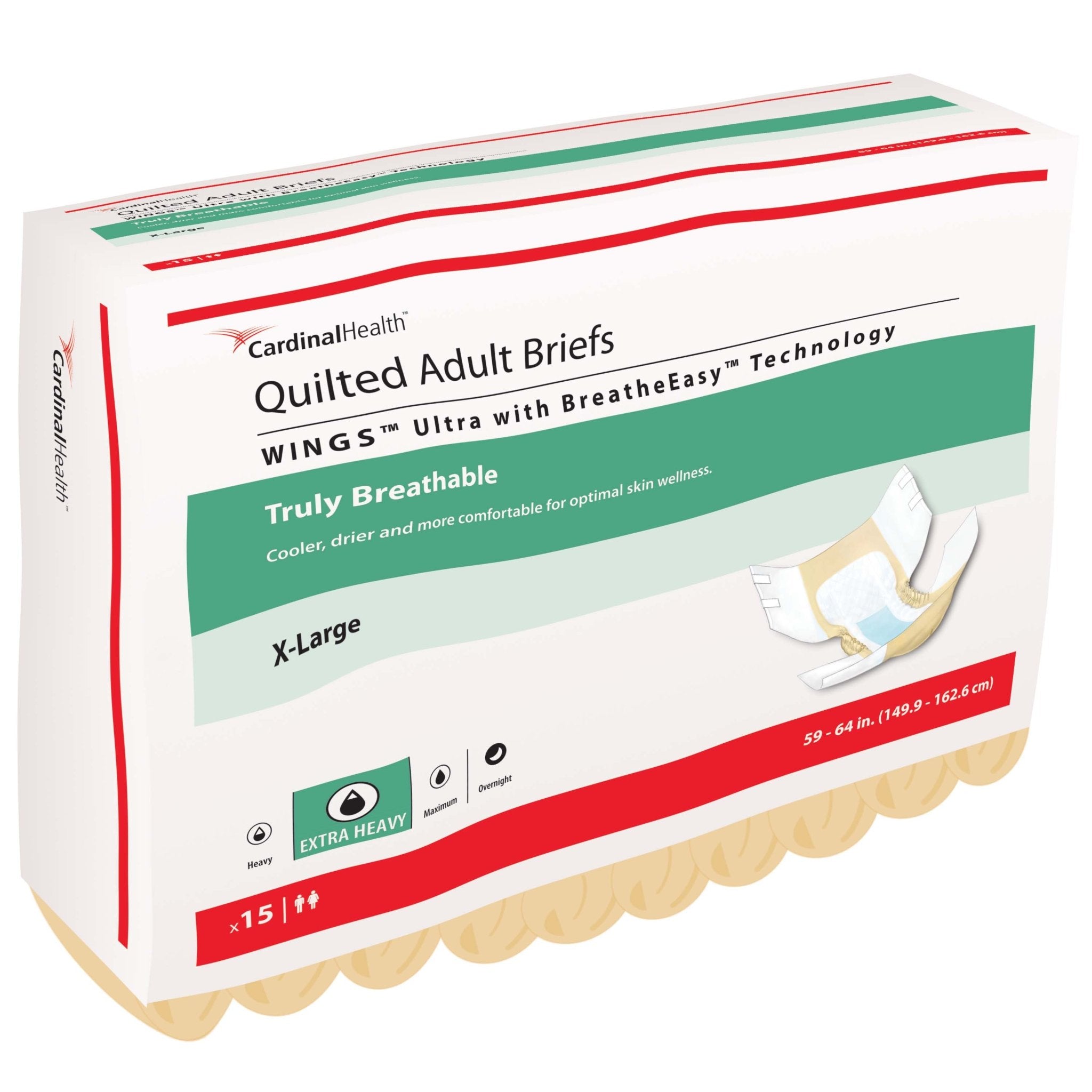 CA/60 - WINGS Ultra Quilted Brief with BreatheEasy Technology, X-Large, 59" - 64" - Best Buy Medical Supplies
