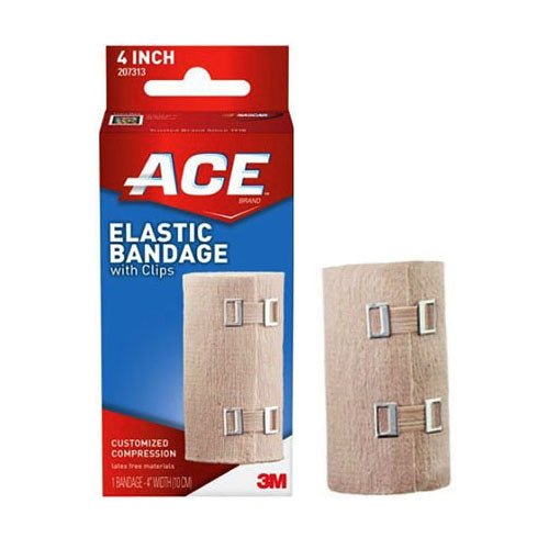 EA/1 - 3M™ ACE™ Elastic Bandage, with Metal Clips, 4" x 5 yds Stretched (2.5 yds Unstretched) - Best Buy Medical Supplies