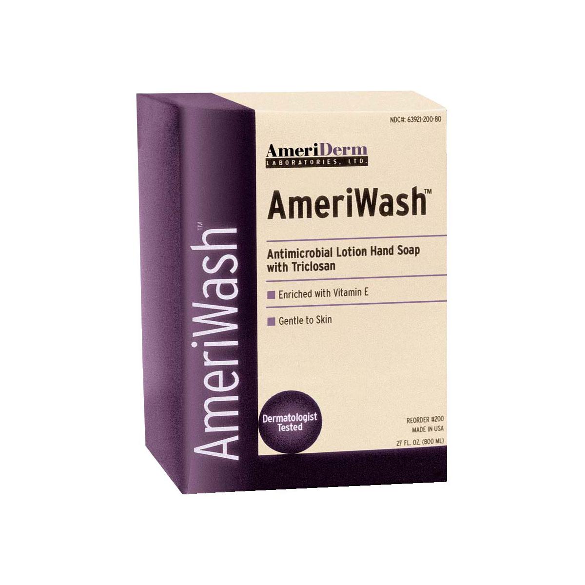 EA/1 - Ameriderm AmeriWash™ Anti-Microbial Lotion Soap with Triclosan, Vitamin E Enriched, 800mL - Best Buy Medical Supplies