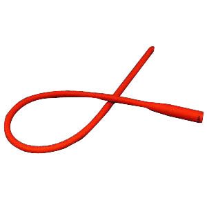 EA/1 - Amsino AMSure® Male Latex Red Rubber Urethral Catheter 14Fr 16", Sterile, Straight Tip, Radiopaque, Single-use, Individually Packed in Paper Poly Pouch - Best Buy Medical Supplies