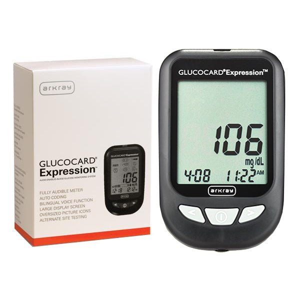 EA/1 - Arkray Glucocard® Expression™ Blood Glucose Meter Kit, 93mm x 58mm x 20.5mm - Best Buy Medical Supplies