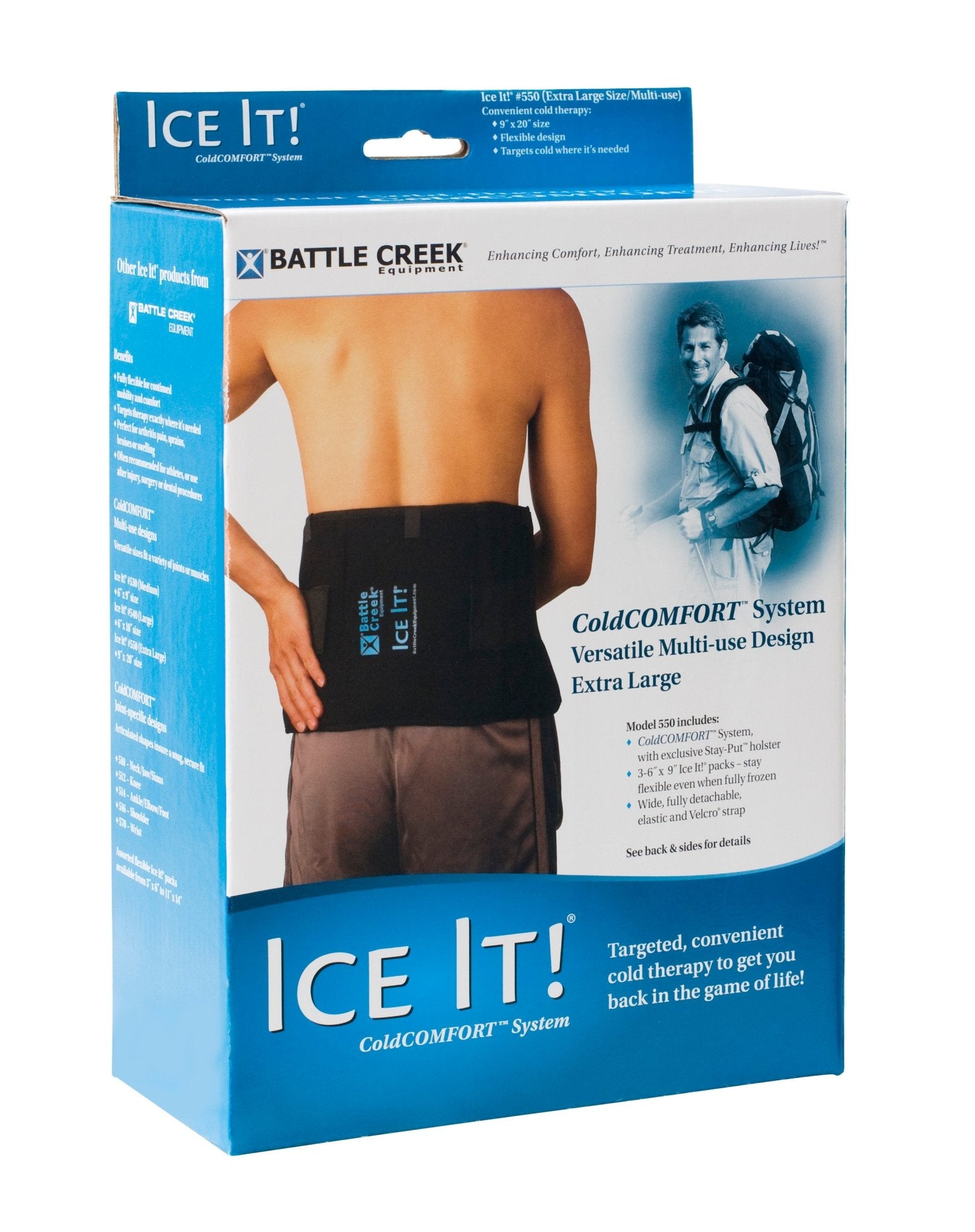 EA/1 - Battle Creek Ice It!® ColdComfort™ Ice Pack Wrap with 3 Cold Packs 9" x 20" - Best Buy Medical Supplies