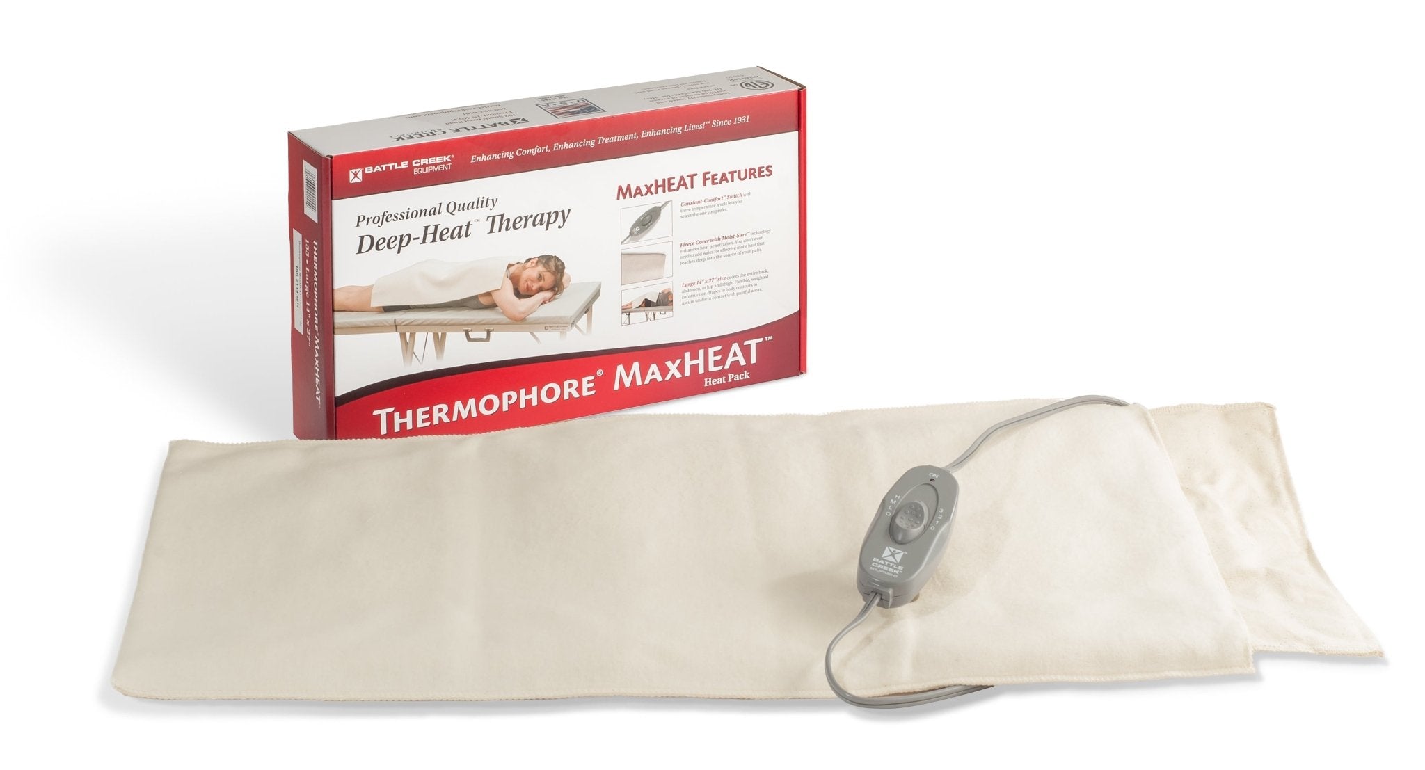 EA/1 - Battle Creek Thermophore® MaxHEAT™ Pad, Large, 14” x 27” - Best Buy Medical Supplies