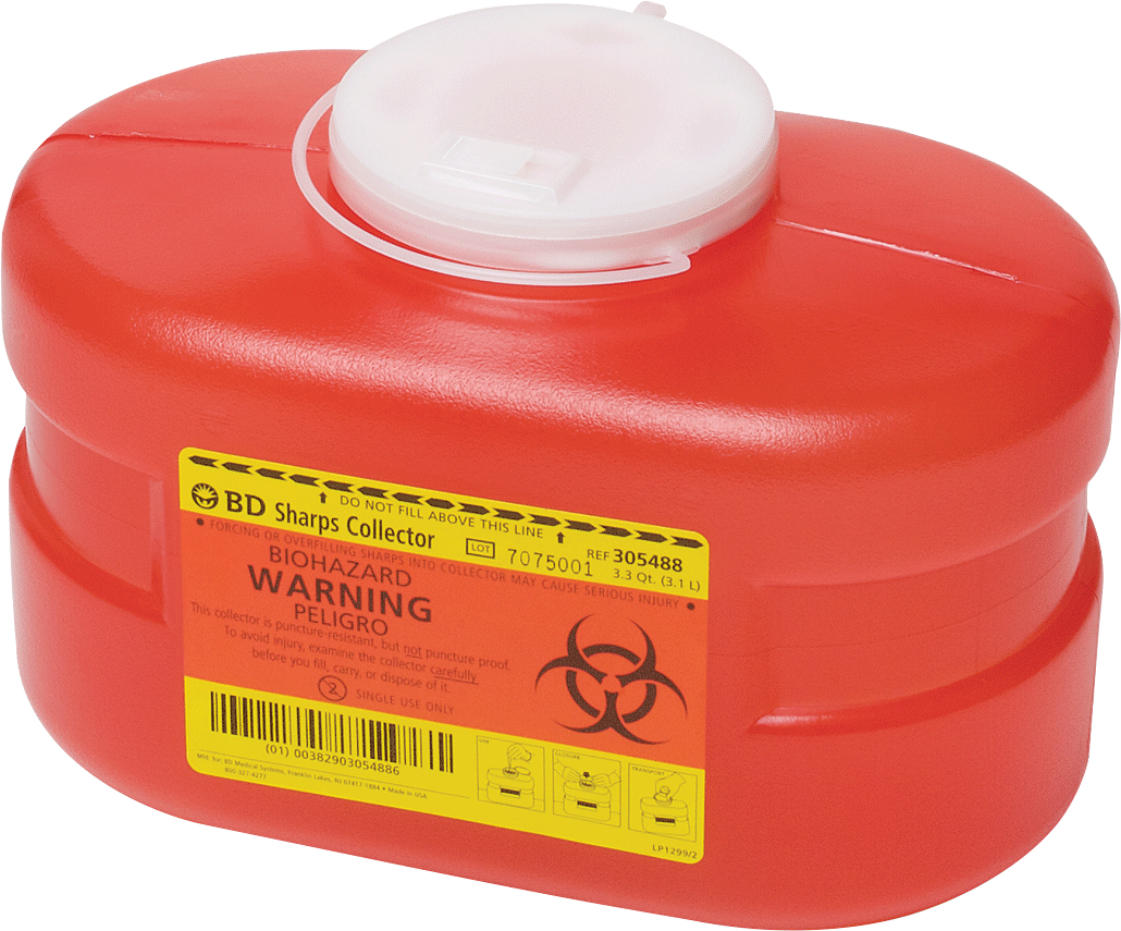 EA/1 - BD One-Piece Sharps Collector, 3.3 qt, Red, Vented Cap, Latex-Free - Best Buy Medical Supplies