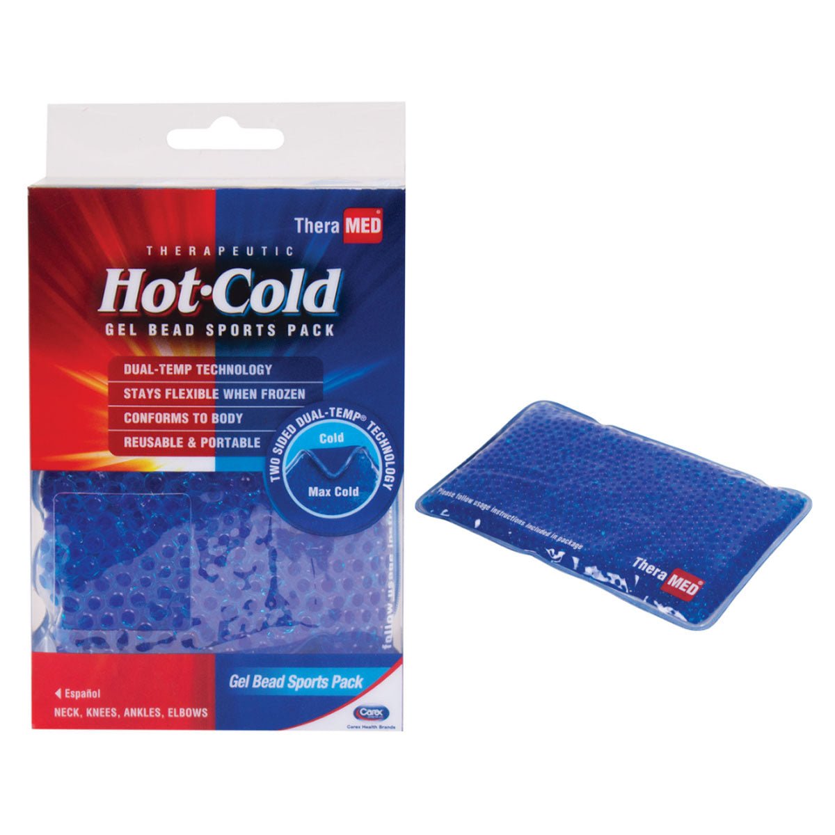 EA/1 - Carex Thera-Med® IcyCold Gel Bead Sports Pack, 4.5" x 0.88" Depth 7.5" - Best Buy Medical Supplies