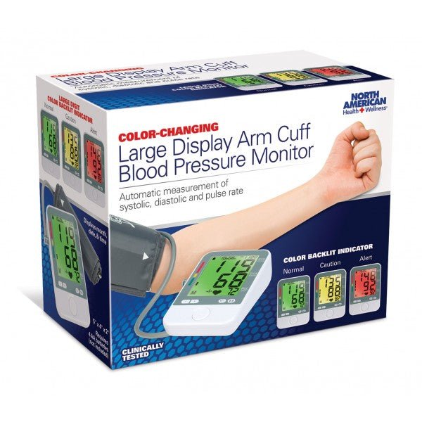 EA/1 - Color-Coded Arm Cuff Blood Pressure Monitor with Backlit Hypertension Indicator - Best Buy Medical Supplies