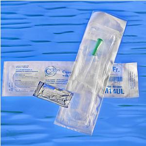 EA/1 - Cure Medical Pocket Catheter, Single, Male, 16" Straight Tip with Lubricant, 14 FR EA/1 - Cure Medical Pocket Catheter, Single, Male, 16" Straight Tip with Lubricant, 14 FR