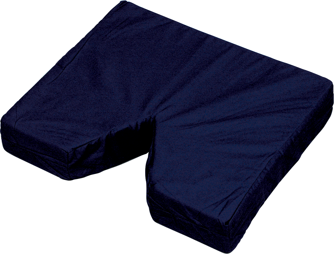 EA/1 - DMI Coccyx Seat Cushion 16" x 18" x 3" Navy, 6" V-Shaped Opening, Washable, Latex-Free - Best Buy Medical Supplies