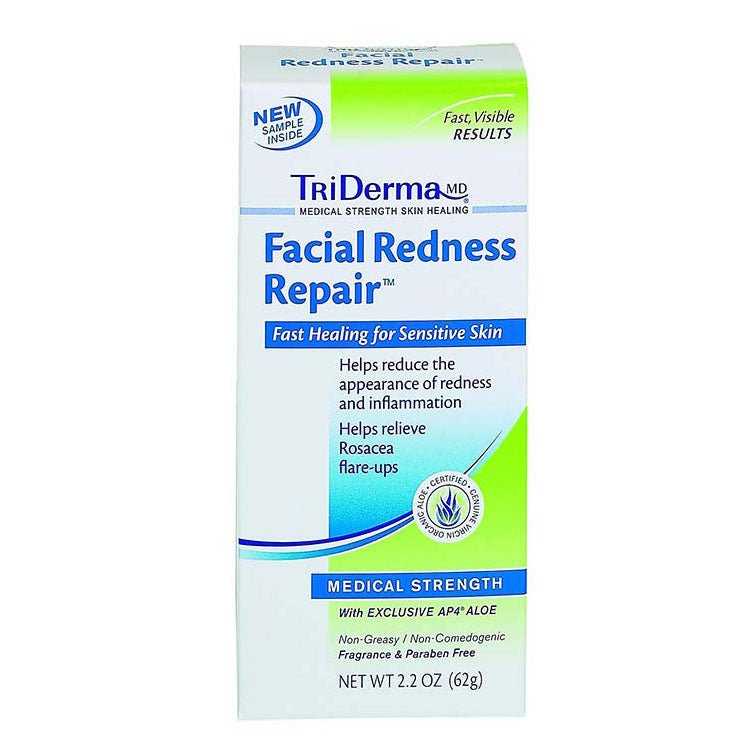 EA/1 - Genuine Virgin Aloe TriDerma® Facial Redness Repair™ Cream, Non-Greasy, Fragrance-Free, 2.2 oz - Best Buy Medical Supplies